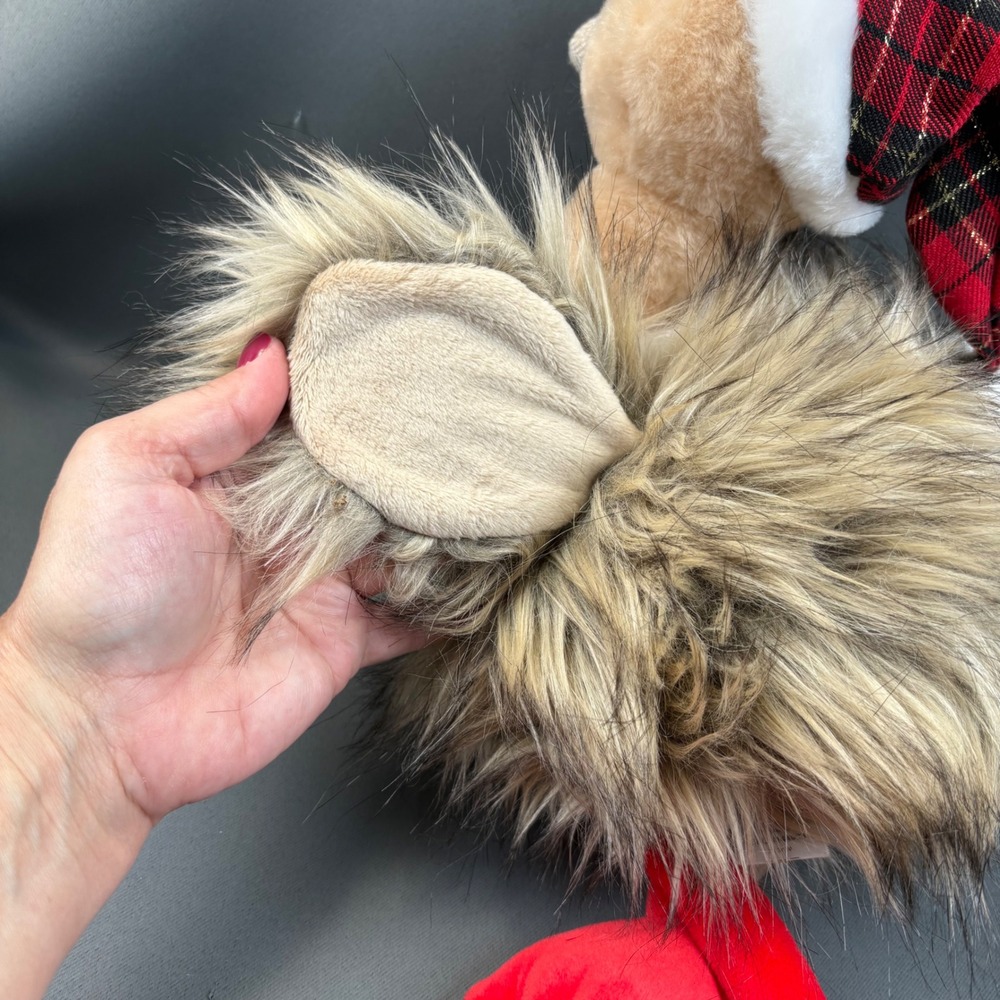 Pier 1 Imports Plush Ostrich Holiday Decor Tan Red Santa Hat Christmas 12" - Picture 14 of 16
